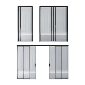 Glass door pocket swing system